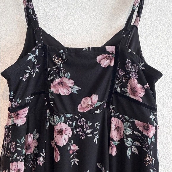 Torrid Black Floral Mesh Midi Dress size Large - Picture 6 of 14